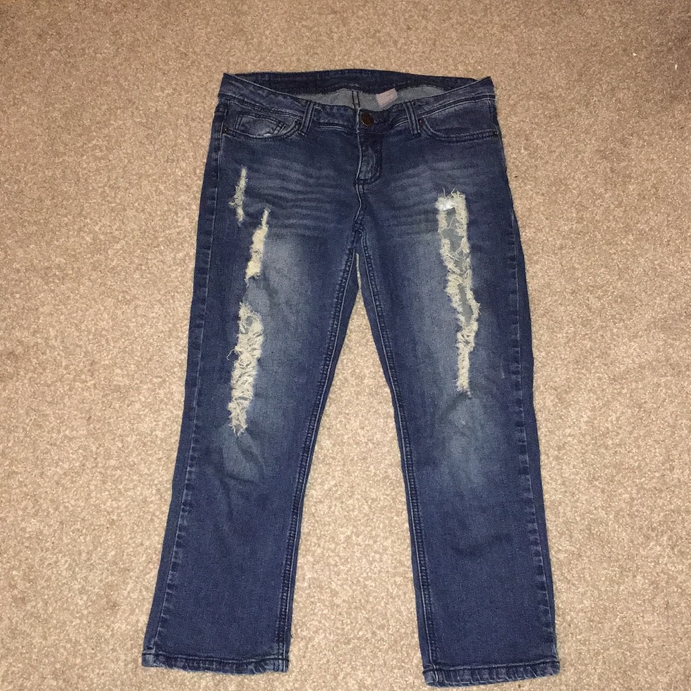 Dark ripped jeans